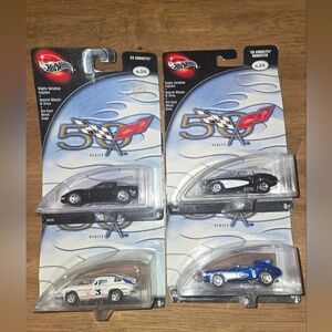 2002 100% Hot Wheels 50th Anniversary Corvettes Set 1-4.